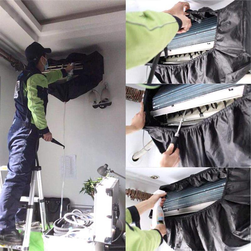 Saco de limpeza de ar condicionado fixado na parede rachado condicionador de ar limpeza lavagem capa protetor à prova dwaterproof água