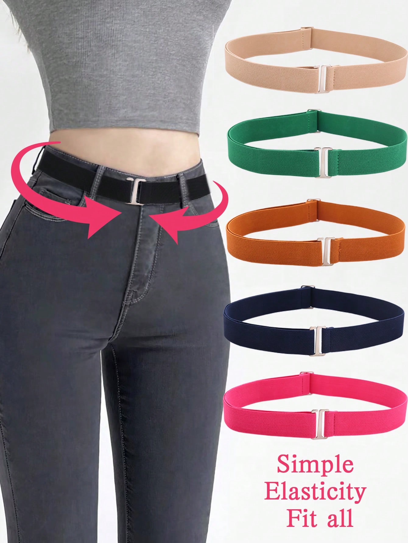 1pc elastische, comfortabele en verstelbare antislipbroekriem voor dames, past op de meeste maten
