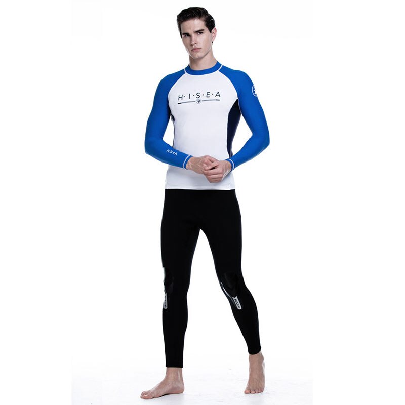 Hisea Men&#39;s Rash Guard Shirt Long Sleeve UV Protect Swimming Tops Lycra Quick Dry Swimwaer Srufing Water Sport T-Shirt Clothing