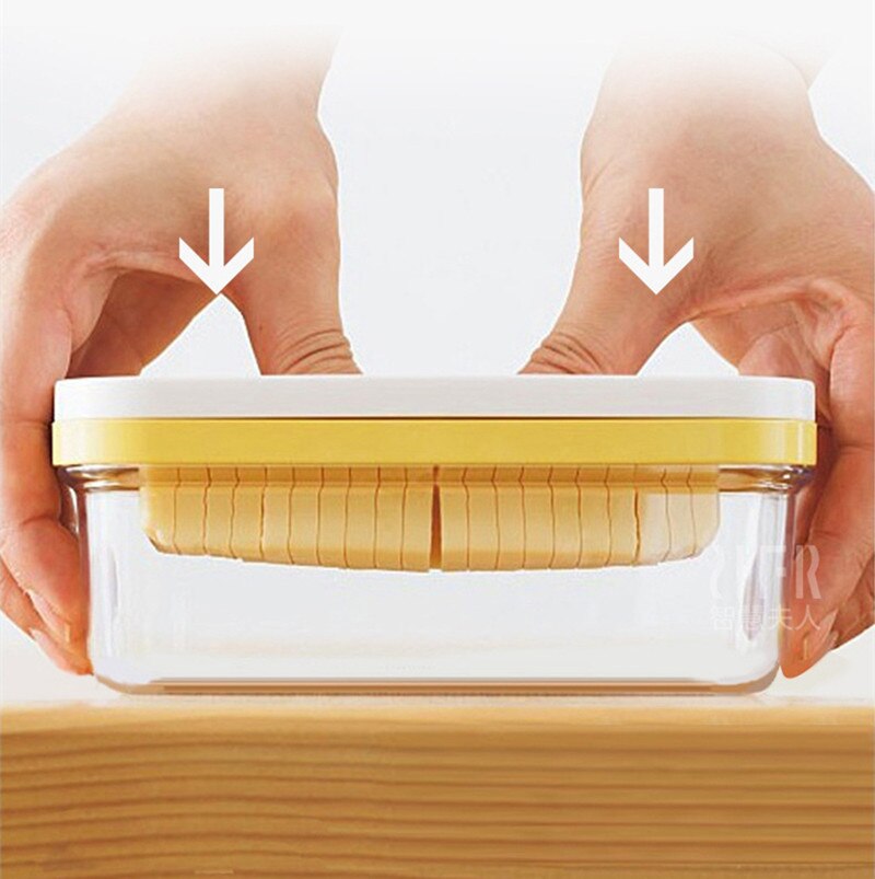 Butter Cheese Cutter Box with Lid Cutting Container Rectangle Food Storage Box Kitchen Cheese Container Keeper