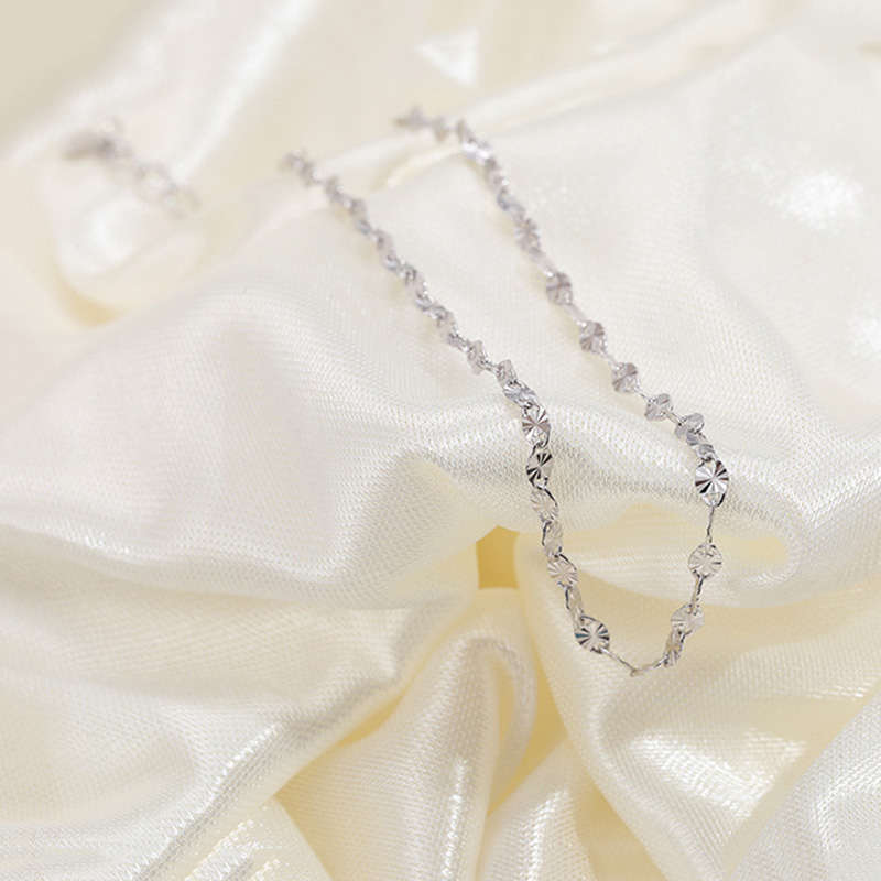 Ponykiss trendiges  s925- teiliges sterlingsilber-fußkettchen mit schleierkrautmuster für damen, festlicher schmuck, accessoire