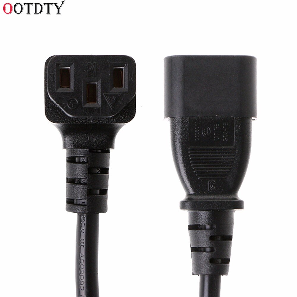 Male to Female C14 C13 PLug PDU Extension Power Cable Connector Right Angle