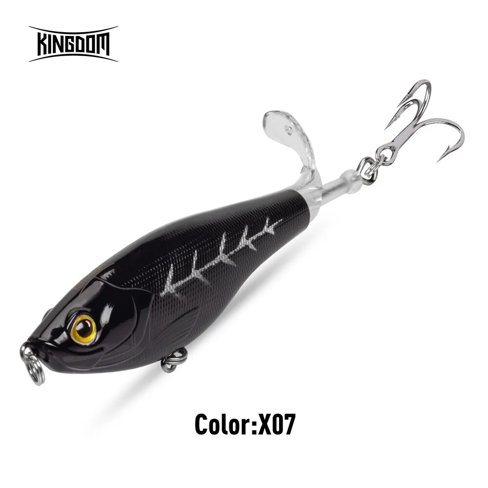 Reino Topwater Hélice Lápis Isca Popper Whopper Plopper 90mm 11g 110mm 17g Wobblers Artificiais Para Bass Pike Hard Lures