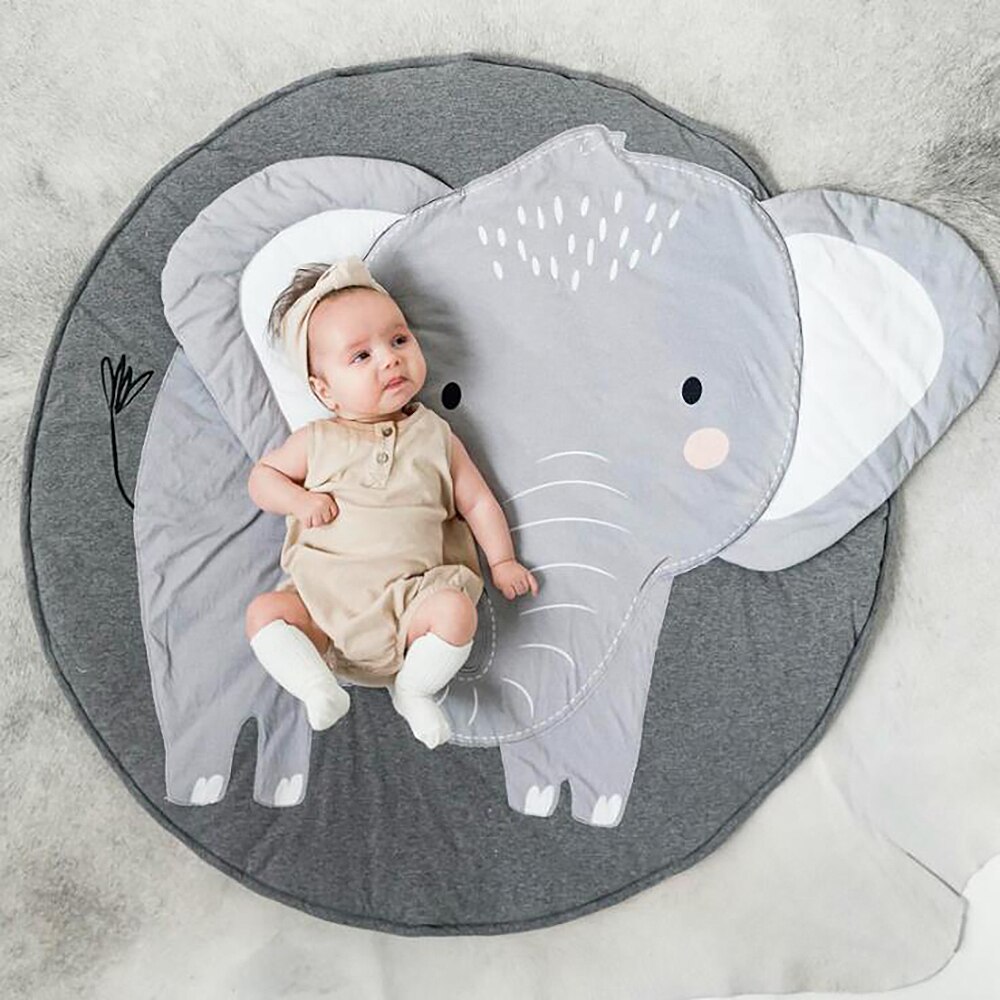 Barn mjuk matta mattor tecknade djur räv baby lekmattor barn krypfilt matta leksaker förvaringsväska barnrum dekoration
