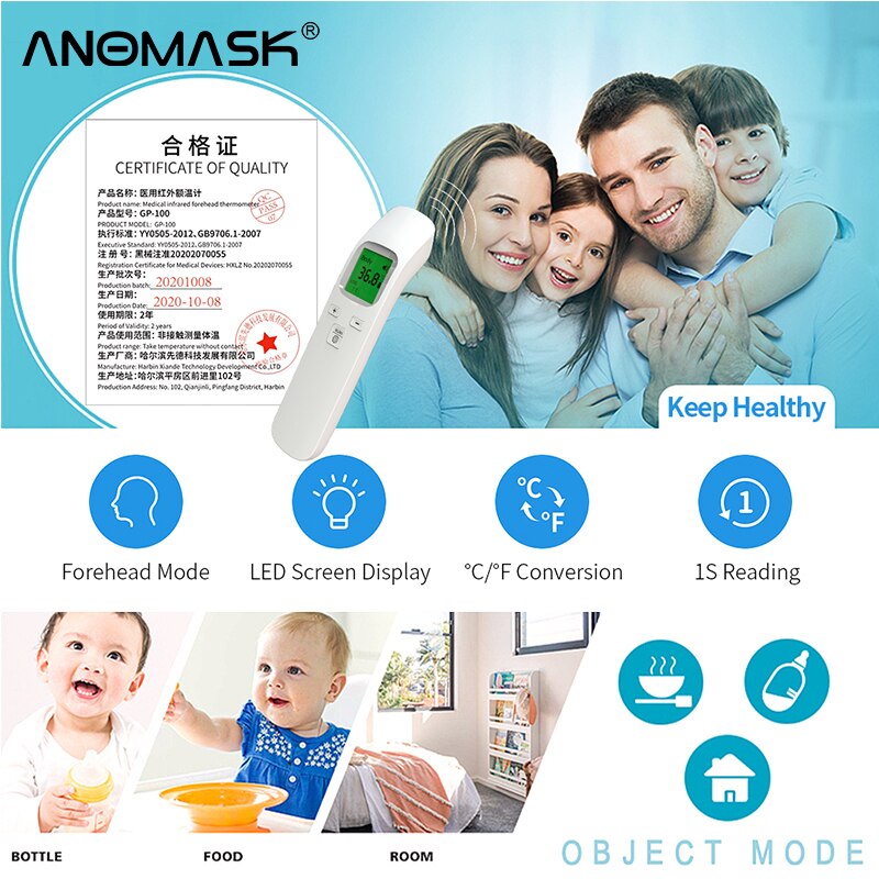 Blood Oximeter + Thermometer Blood Oxygen Saturation Health Monitoring SPO2 PR PI Portable One-Key Measuring Ear Thermometer