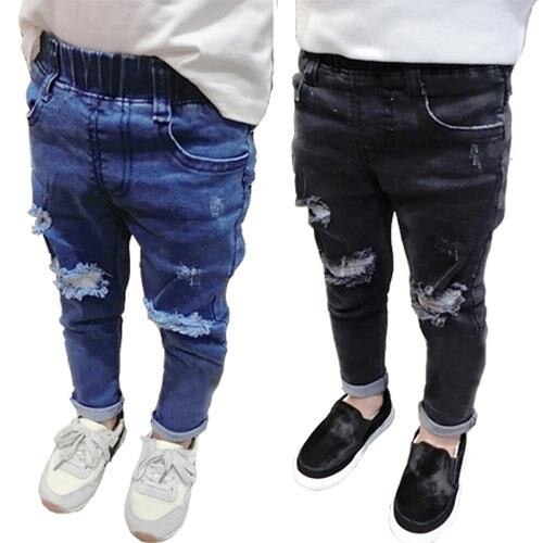 Ripped Boys and Girls Jeans Skinny Pants Spring Autumn Kids Denim Jeans 8JZ019
