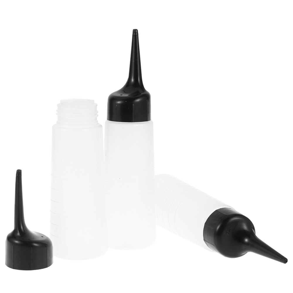 3Pcs Haarverf Fles Draagbare Plastic Professionele Verven Fles Voor Thuis Salon