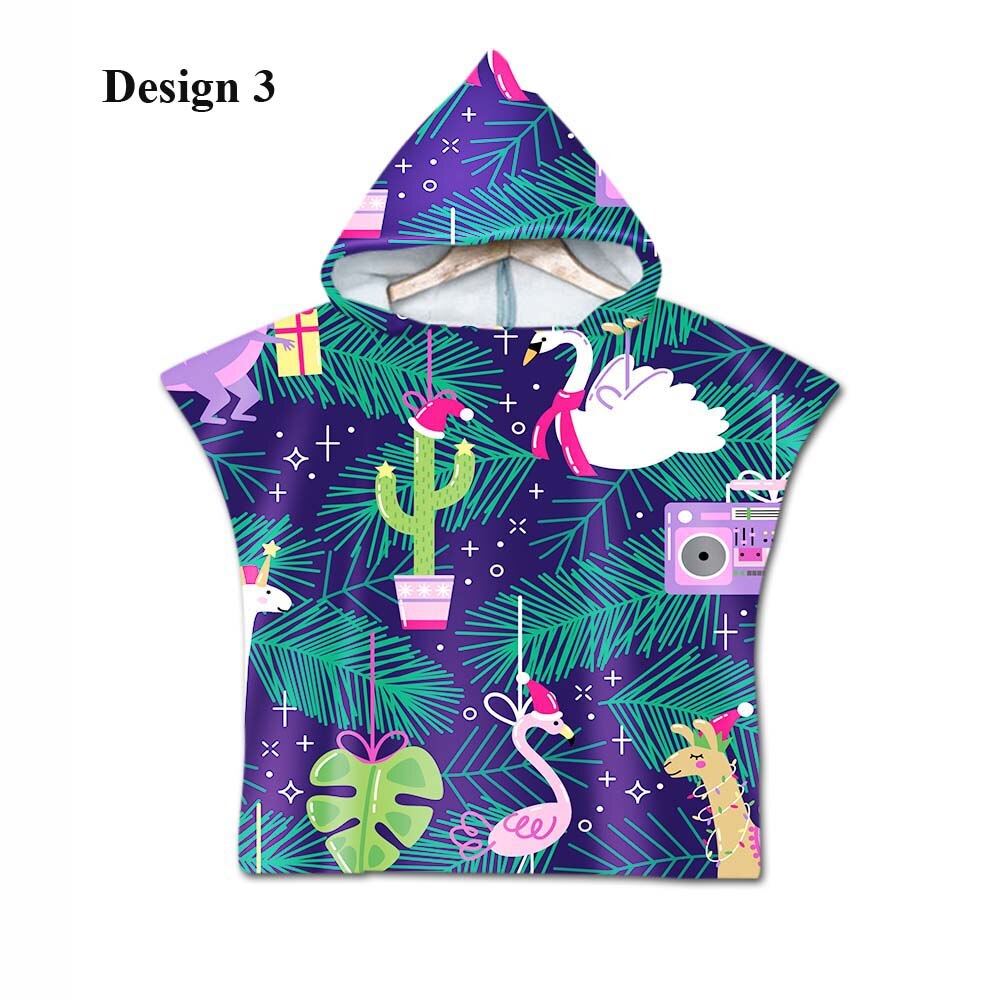 de cactus tropical Animal elefante tucán bebé toalla tipo poncho para niños nadar baño playa toalla con capucha capa: Design 3