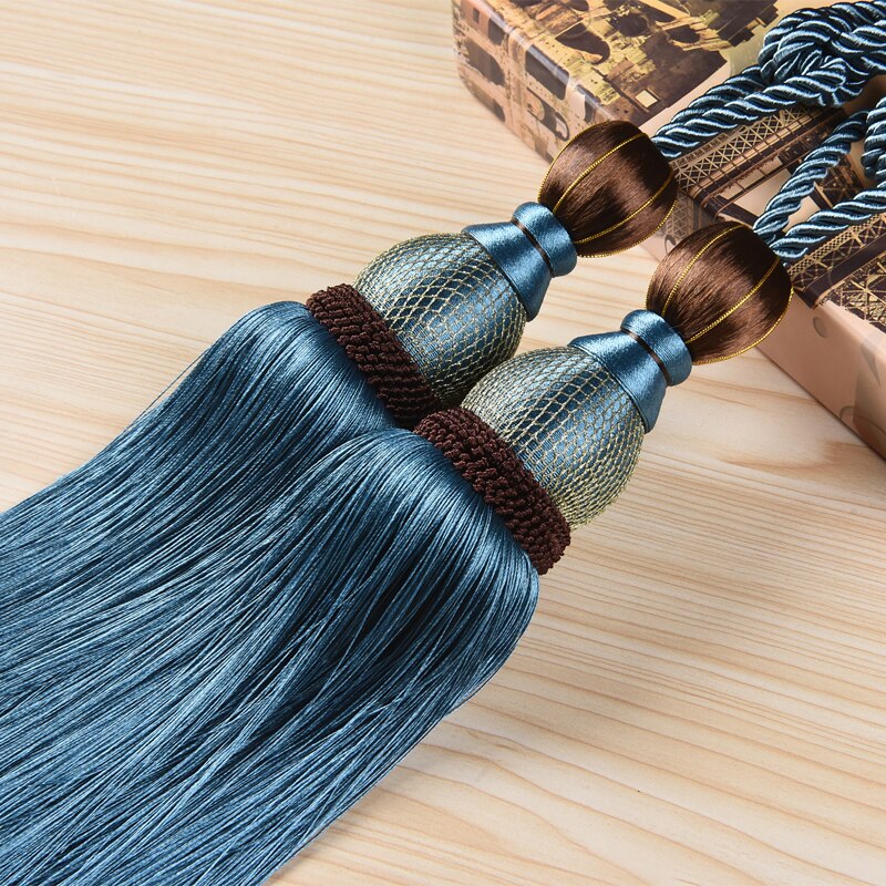 2 st europeisk stil guldhängande bollgardiner tofsar gardinbindningar bandage borstar gardintillbehör