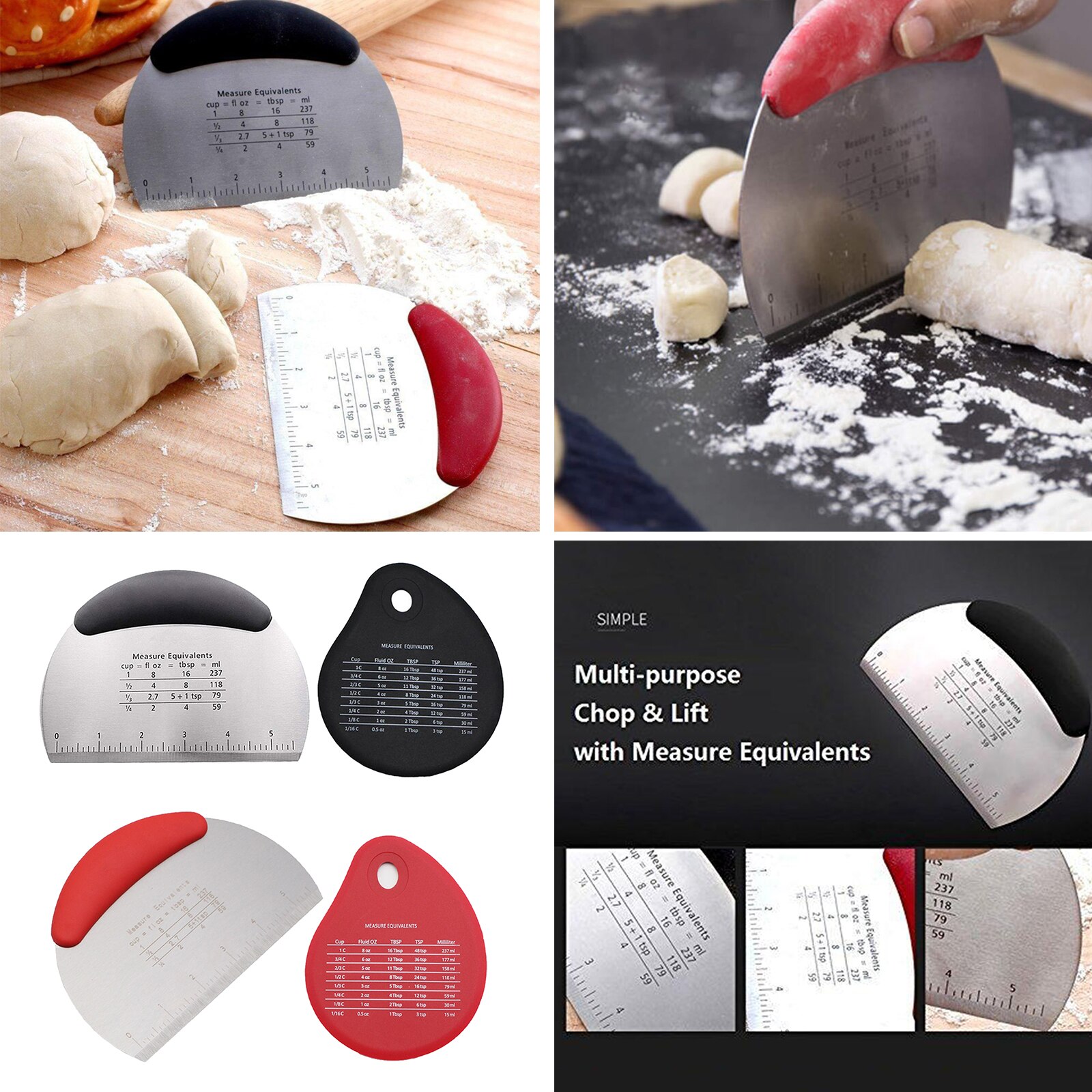 Multi-purpose Stainless Steel Scraper & Chopper,Dough Scraper,Pizza Dough Cutter