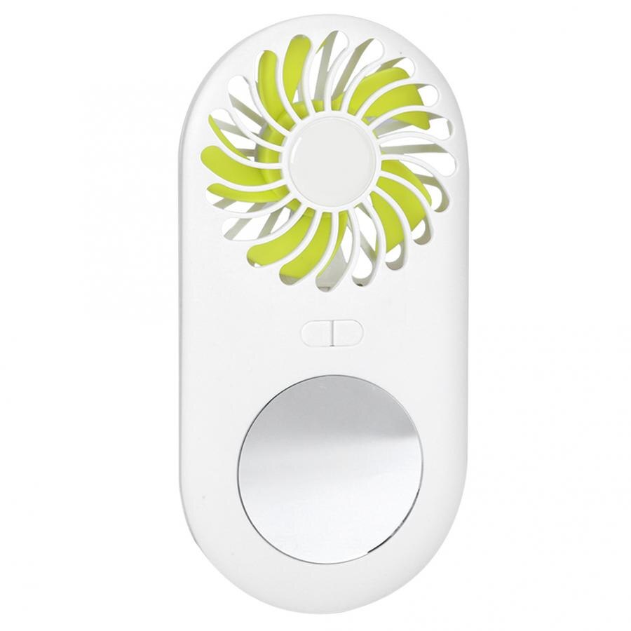 Portable Hand-Held Electric Fan USB Rechargeable Cooling Fan 3-speed wind speed adjustment with Mini Cosmetic Mirror