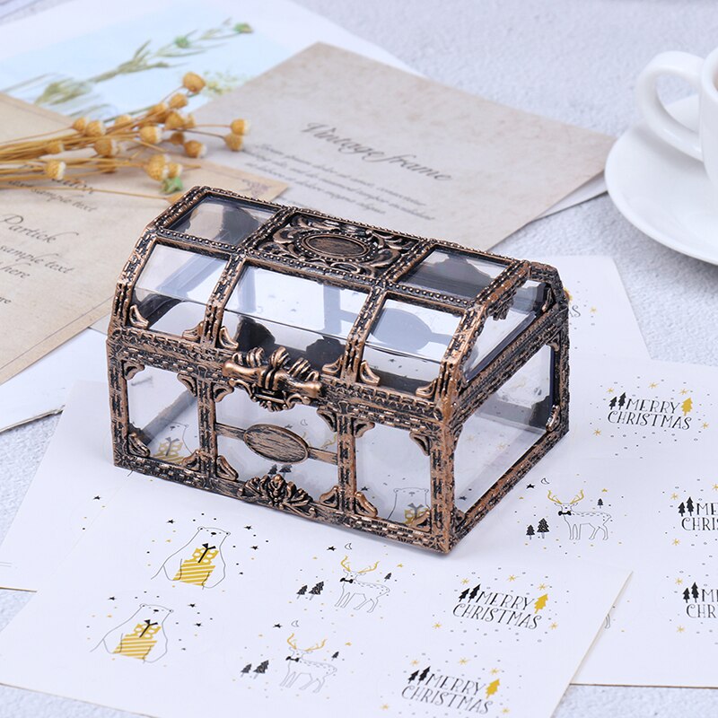 1pc Transparent Plastic Container Storage Box Pirate Anime For Pirate Crystal Gem Treasure Box Toy Figures