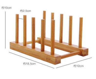 ORGANBOO multi-function wooden + bamboo plate racks solid plate CD bookshelves racks 3grids/4 grids/6grids choose: 4grids