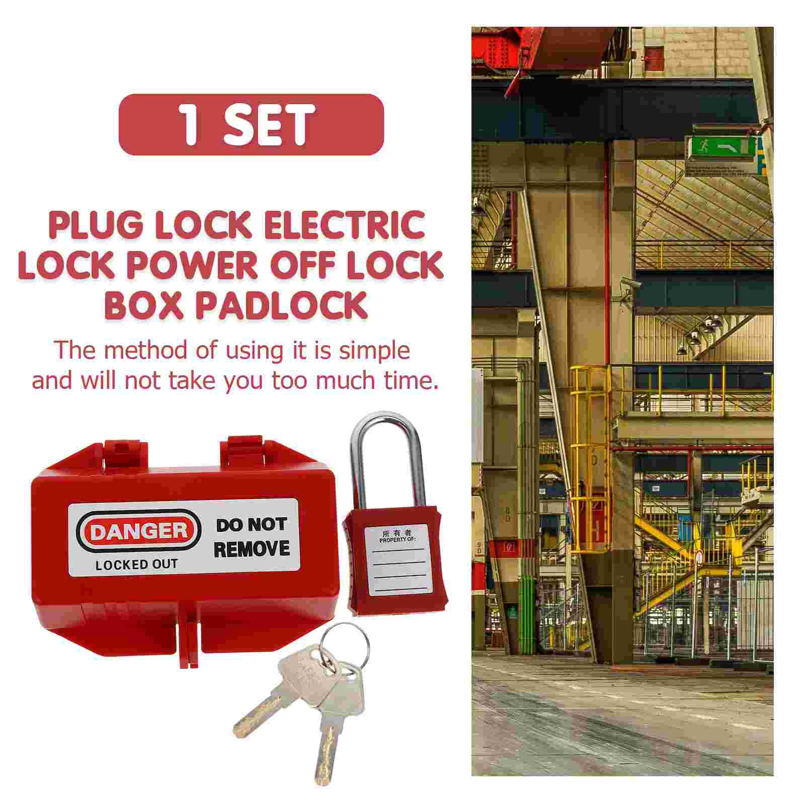 1 Set Household Electric Power Plug Lock Box Practical Socket Lockout Plug Lock