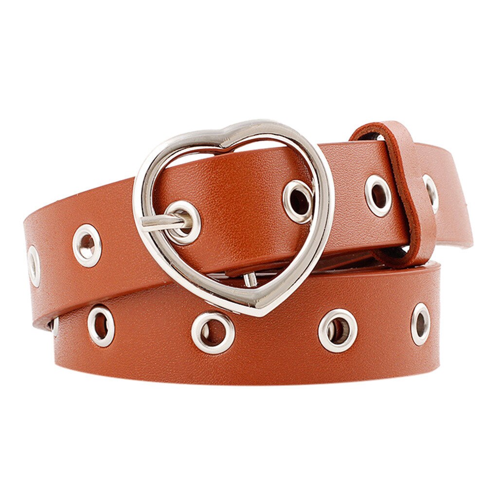 25# Women Man Unisex Vintage Leather Buckle Leisure Belt Trouser Accessories Women's Vintage Pin Buckle Jeans: Khaki