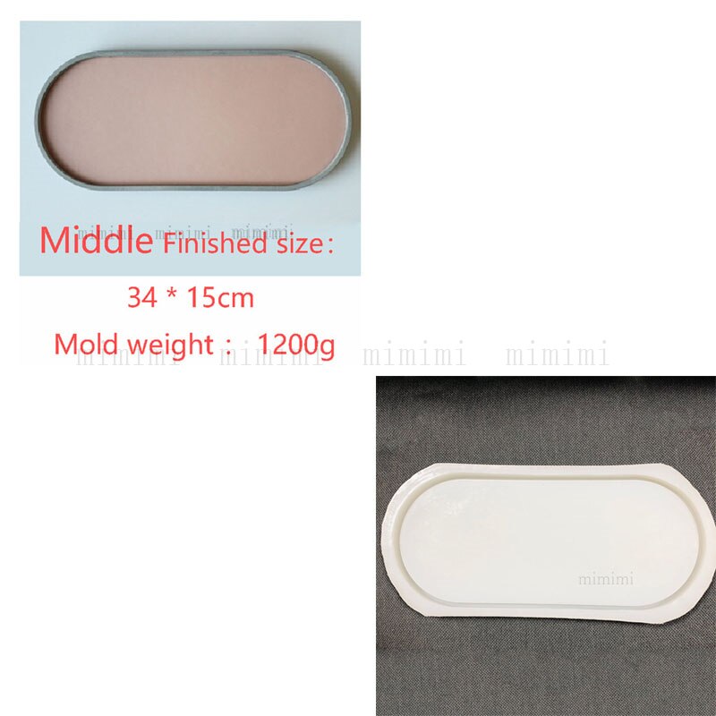 Silicone Oval Tray Mold for Concrete Coaster Jesmonite Mold Concrete Round Tray Mold Candle Tray