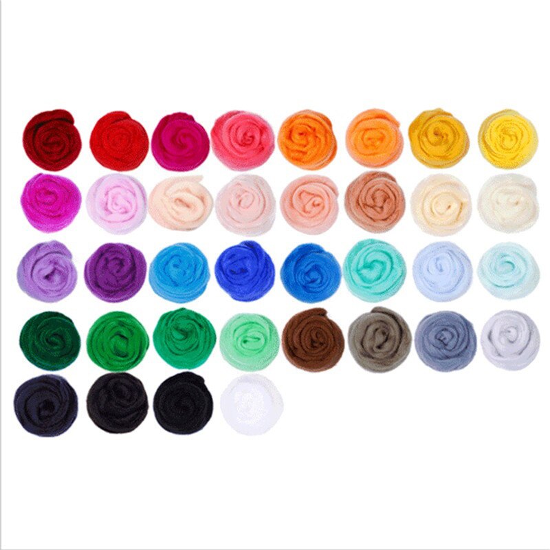 Needle Felting Kit Set Wool Felting Tools 16/25/50 Color Non-finished Felt Needle Craft Accessories Pack Felting Fabric Material: color 7