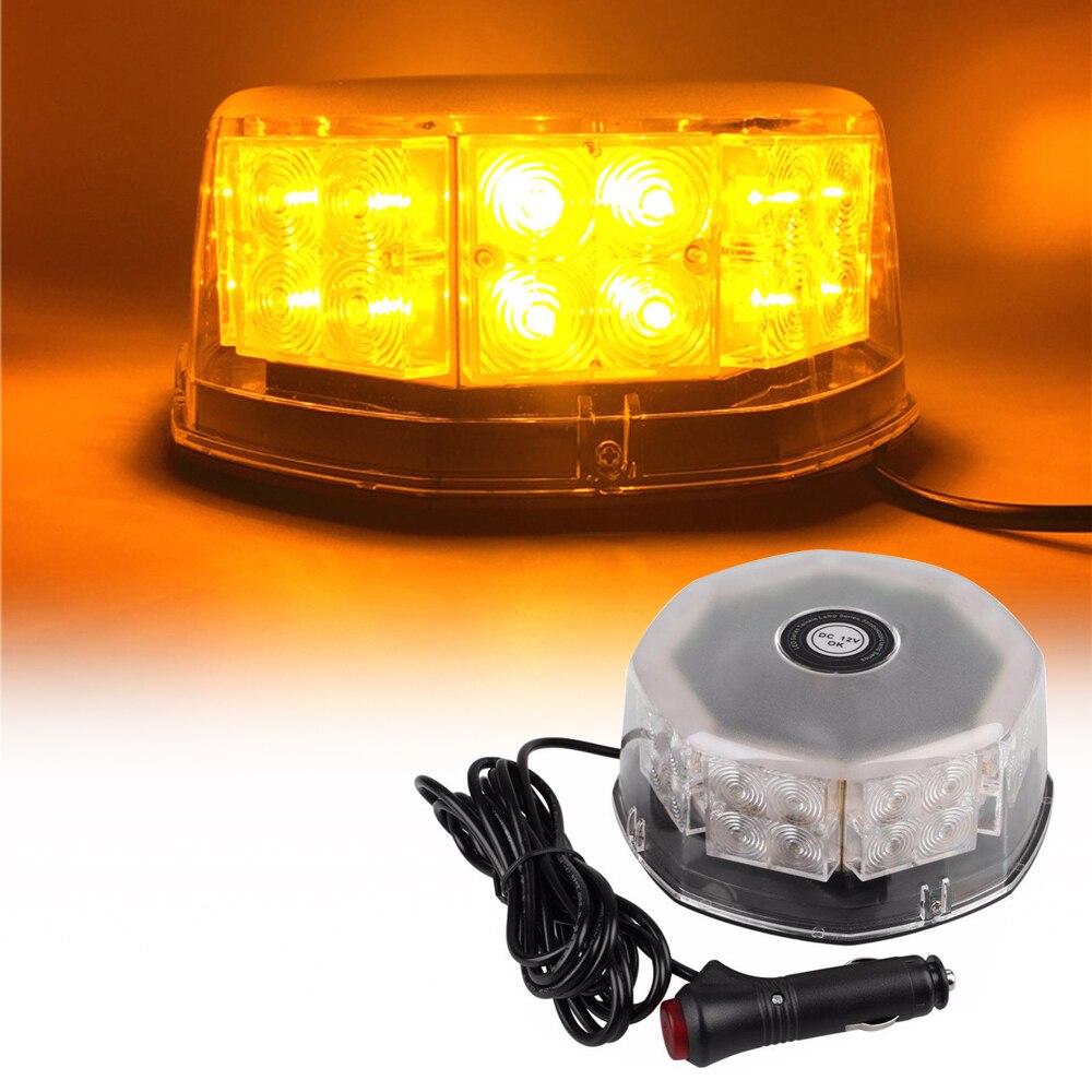 32 led runda 12v bilar lastbil nödblinkande ljus polis led varningslampa blixtljus fyr fordonstak säkerhetssignal belysning