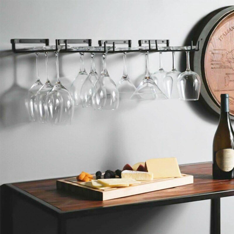 2 Stks/set Restaurant Plank Houder Opslag Wandmontage 30Cm Ijzer Wijnglas Opknoping Rack Bar Hanger Plank Beker Muur opknoping
