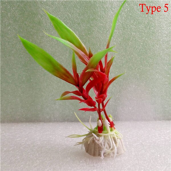 1 stk plastik akvarieplanter plantas kunstige vidunder fisk plante tilbehør akvarie ornament indretning: Type 5