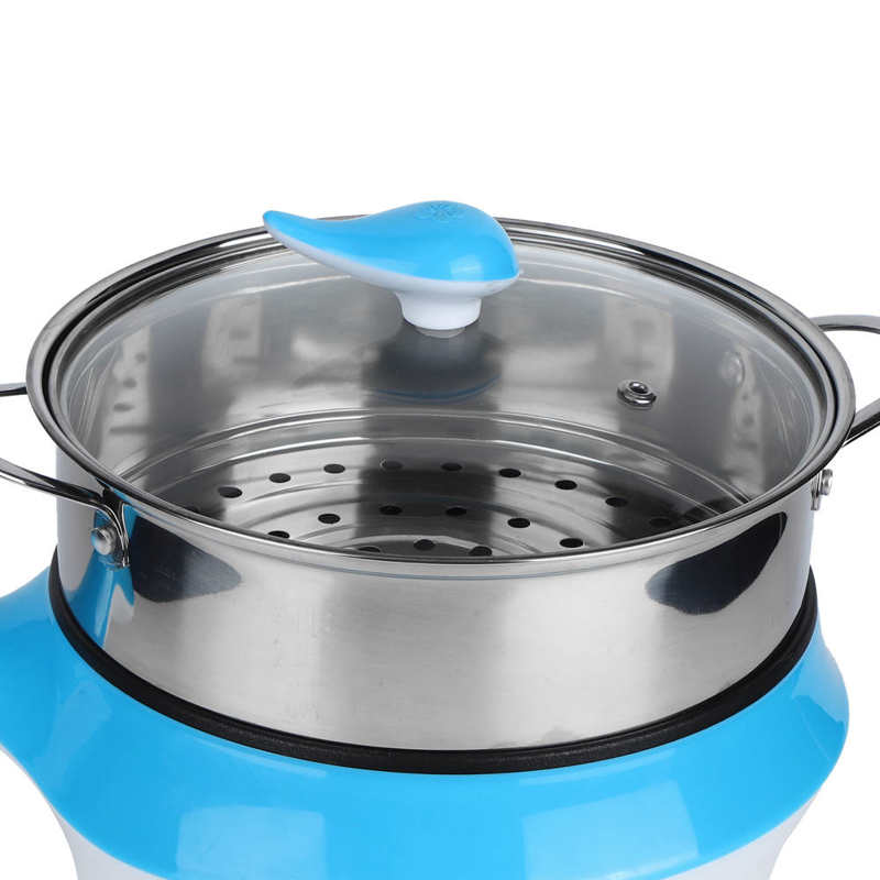 Mini marmite antiadhésive de puissance faible de cuiseur électrique multifonctionnel de 1.8L avec le cuiseur de riz du cuiseur 220V de vapeur de nourriture, cuiseur à vapeur