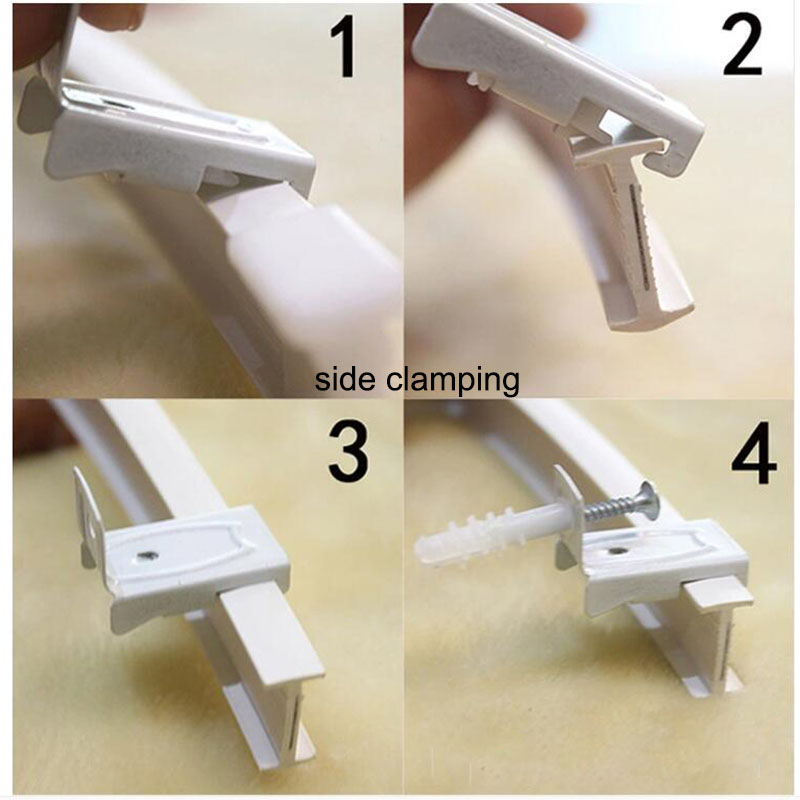 10Pcs Plafond Top Vastklemmen Zijkant Gemonteerd Gordijn Track Rail Accessoires Windows Plastic Home Window Decor Gordijn Accessoire