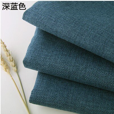 Dark gray Coated Linen Fabric Sofa Cushion Fabirc DIY Craft Sewing Cloth Outdoor Linen Blend Fabric Upholstery 58" wide Per mete: Deep Blue