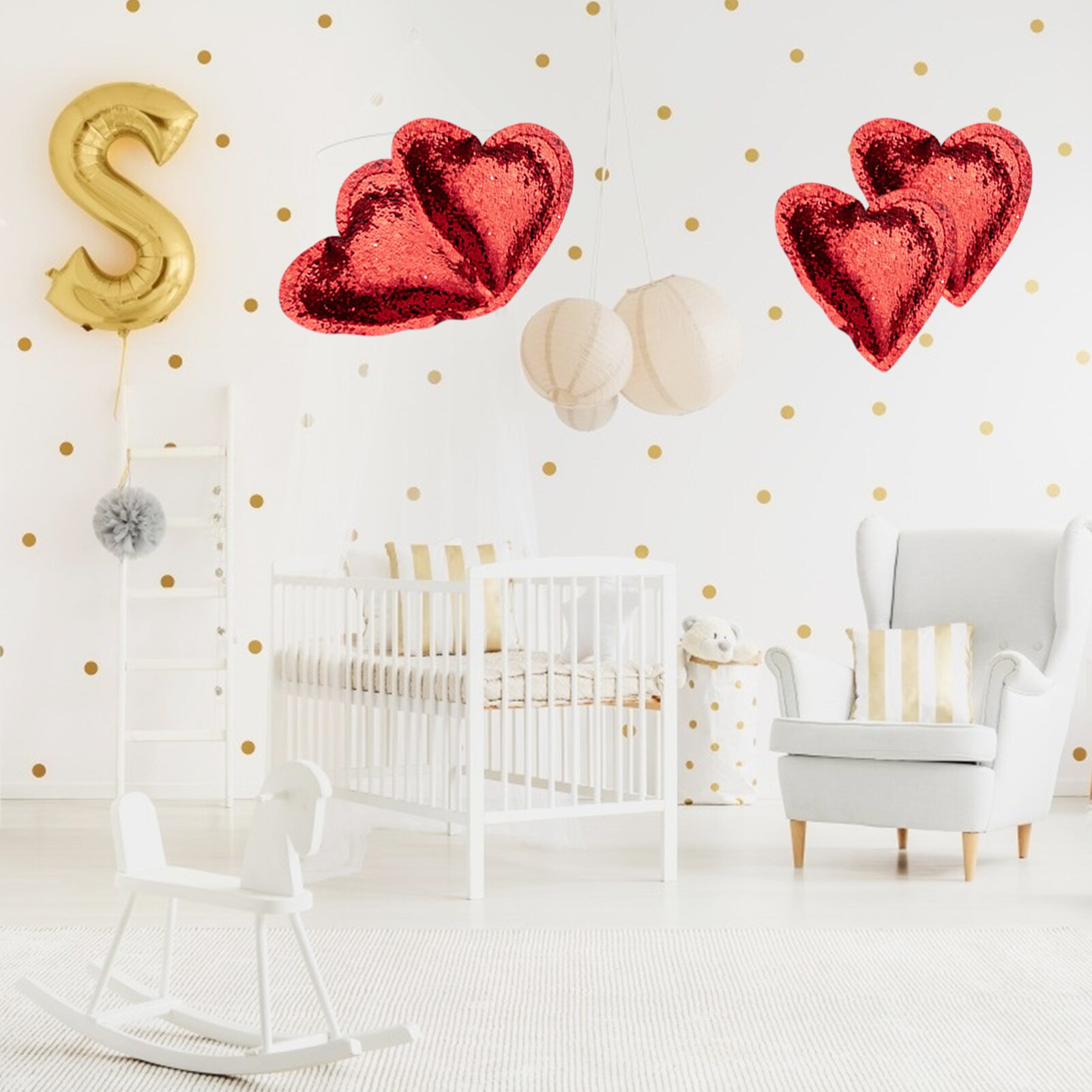 Dadabig 30 PCS rood hart spiraal hangende decoraties, spiraal Garland Banner Valentijnsdag decoraties voor voor bruiloft, verjaardag, feestartikelen