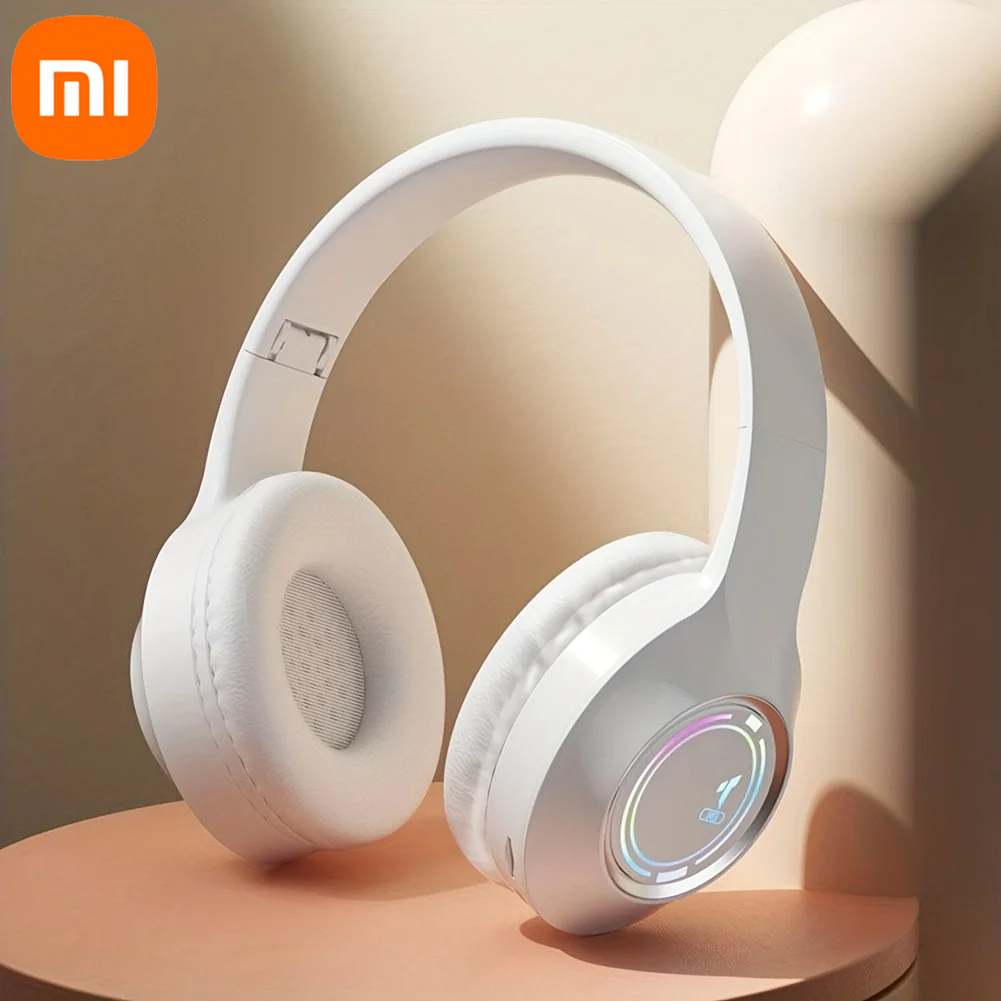 Cuffie Bluetooth Xiaomi Cuffie wireless sopra l'orecchio Stereo basso ad alta fedeltà con microfono Cuffie pieghevoli per giochi musicali: Rosso