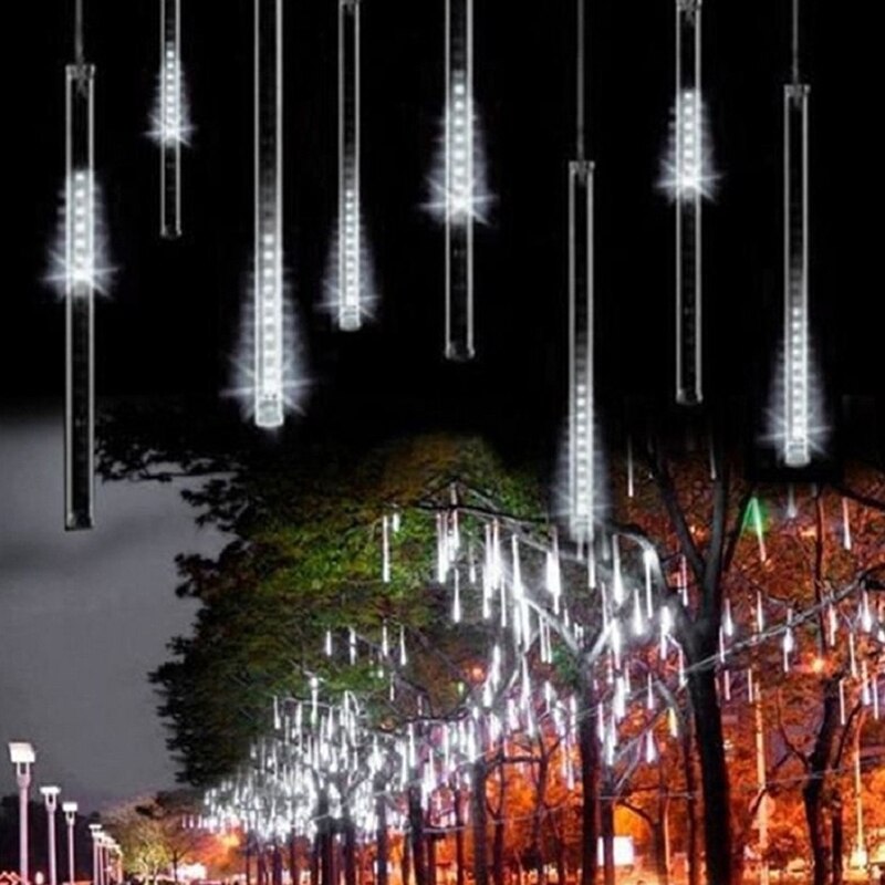 Led 30Cm 50Cm Meteor Shower Solar Power Lamp Vallen Regen Fairy String Lights Ultra Bright Festival Decoratie licht