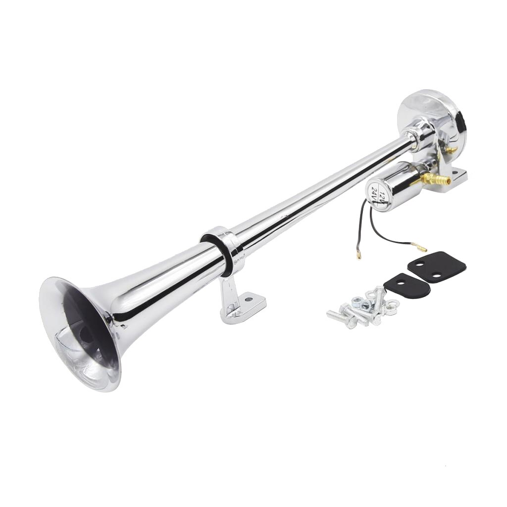 12V/24V 135db Air Horn, Super Loud Single Trumpet Air Horn with Compressor