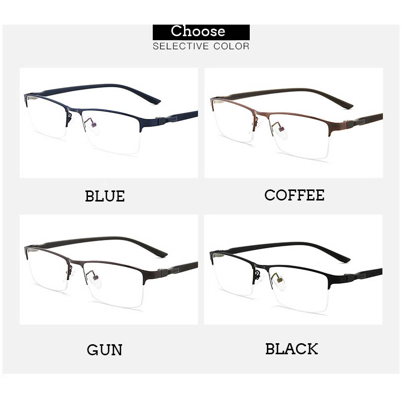 Ultralight Titanium Alloy Myopia Men Glasses Frame Superelastic TR90 Leg Prescription Grade Eyeglass Business Eyewear Half Frame