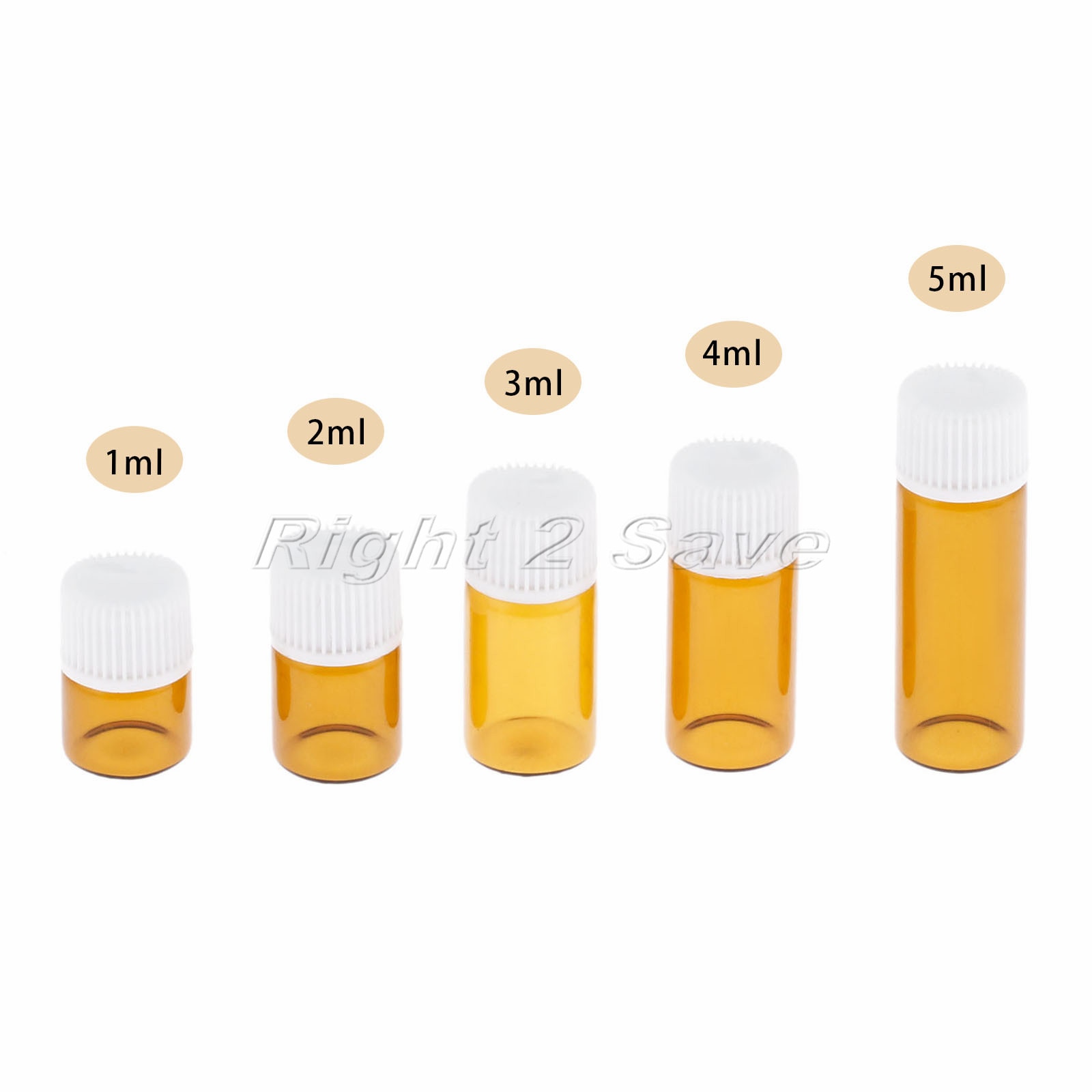 10 stücke Ätherisches Öl Glas flaschen 1ml 2ml 3ml 4ml 5ml gemüse öl Essenz Speicherung aromatherapie weiß Kappe Parfüm Bernstein Fläschchen