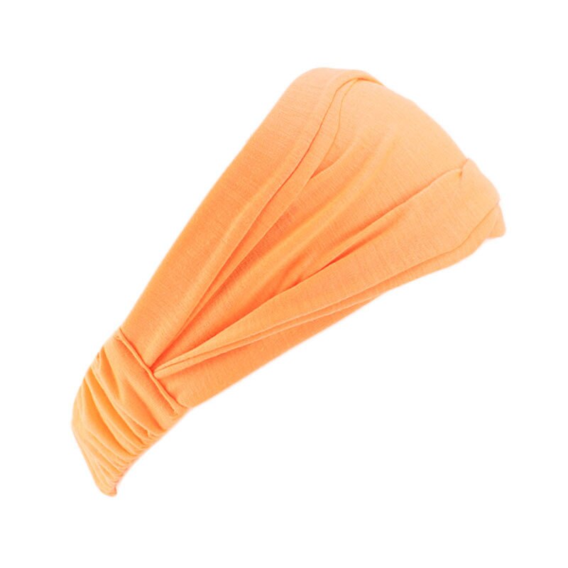 Stretchy dame bomuld hårbånd pandebånd kvinders pandebånd wrap hovedtørklæde kasket 2 in1 bandana turban hårtilbehør til piger: Orange