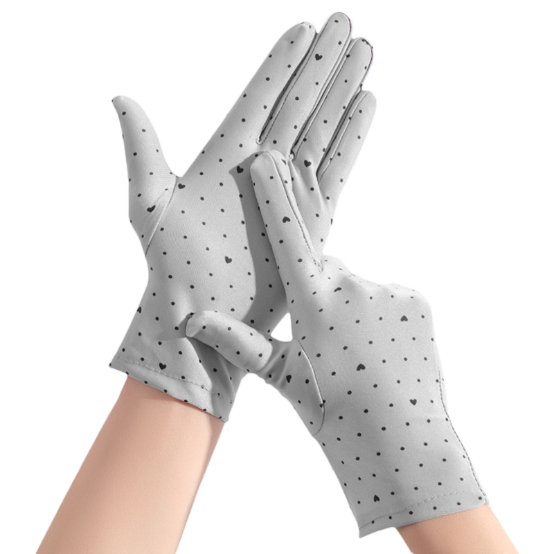 1 Pair Sunscreen Gloves Female Women's Short Spring Summer Cyclist Mittens Breathable Elastic Sun Protection Gloves: A-3