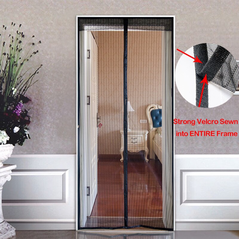 Magic stick magnético Anti Mosquito malla cortina de puerta para puertas de patio porche mascotas RVs