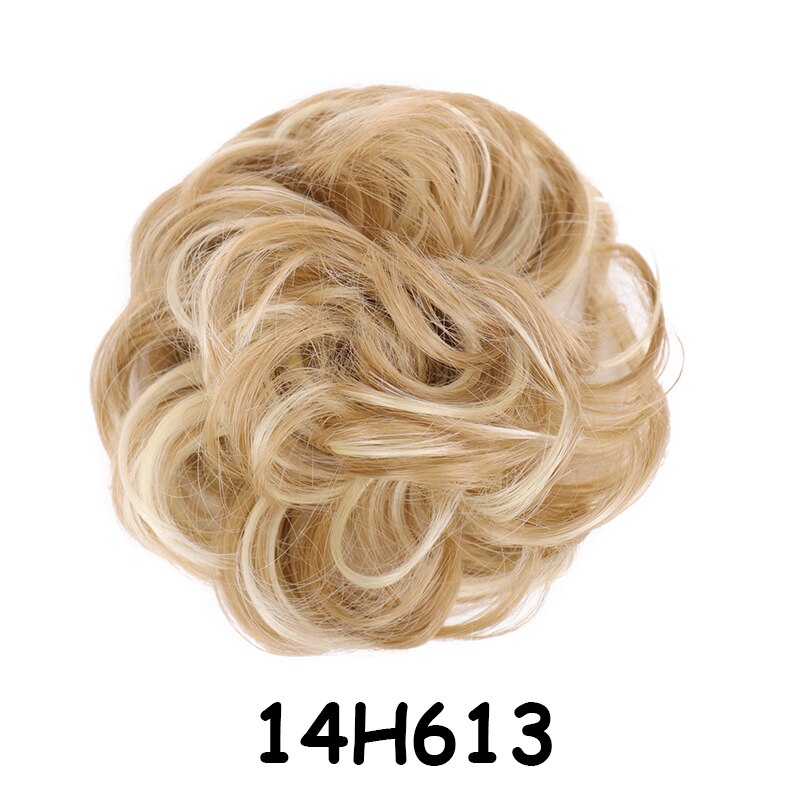 Xuanguang lockig bulle bär gummiband syntetisk peruk syntetisk bulle munk peruk chignon: 14 h 613