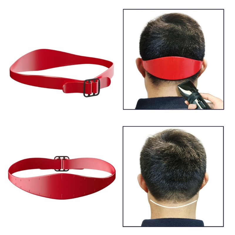 Barbertilbehør silikon hårklippbånd for hjemmeklipp, gjør-det-selv fade- og taperguide for klippere
