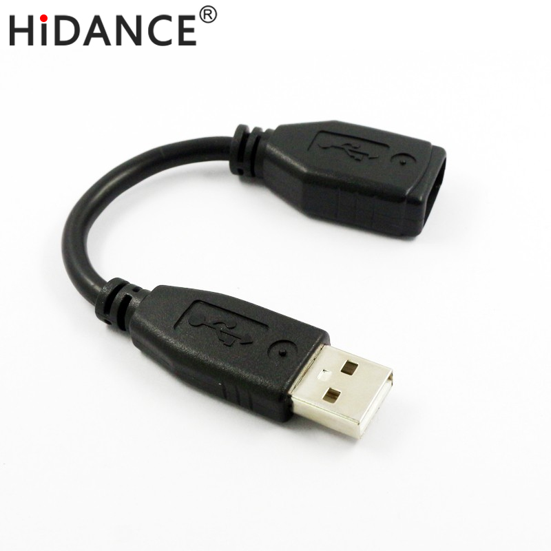 1 st Zwart USB 2.0 Man-vrouw M/F Uitbreiding Connector Adapter Kabel Koord Draad 17 CM