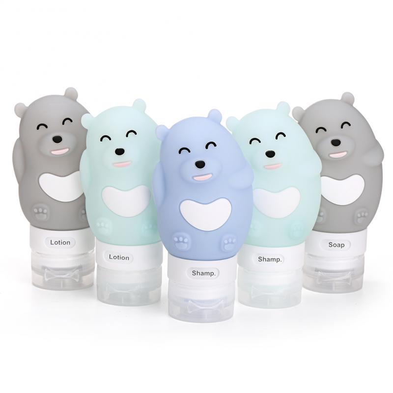 Flacon Portable réutilisable en Silicone 60/80/90/100 ML | Flacons vides de voyage, Gel de shampooing, sous-bouteille, Tube à presser