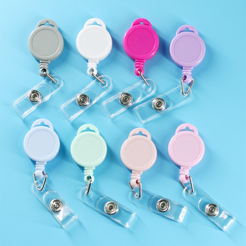 Retractable Pull Badge ID Lanyard Name Tag Card Badge Holder Reels Key Ring Chain Anti-Lost Clips School Student Office Supplies