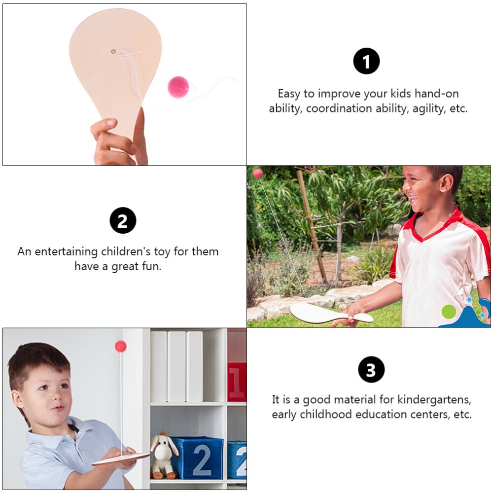 6pcs Wooden Kid's Art Painting Paddle DIY Kids Children Art Doodle Paddle