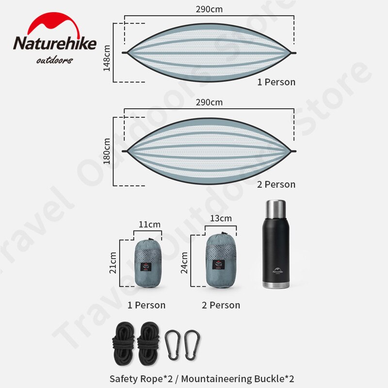 Naturehike – hamac en toile d&#39;araignée ultraléger pour 1 à 2 personnes, sensation de glace, respirant, poids 800 kg, DC-C02 g, été, 200