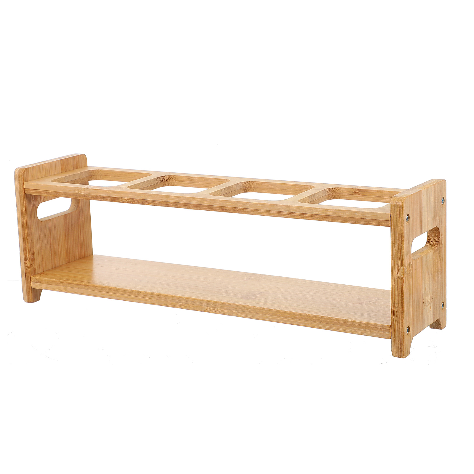 Spice Bottle Storage Rack Bottles Condiment Holder Organizer Seasoning Wooden Kitchen: Default Title