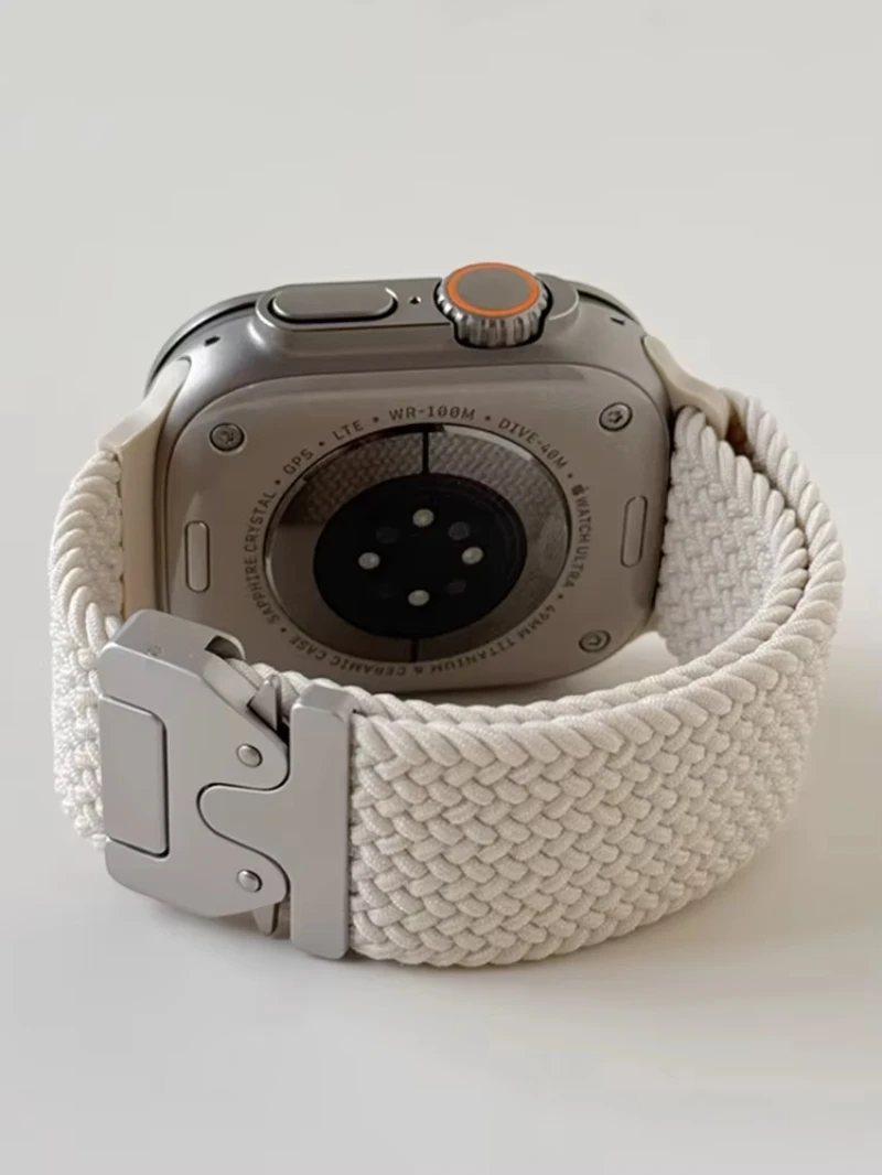 Bracelet tressé pour Bracelets de montre Apple 40 mm 44mm 46mm 42mm 49mm 45mm 41mm 38mm Bracelet IWatch série 10 SE 9 8 7 6 Ultra 2 bandes