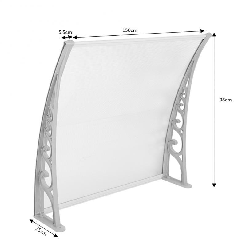 Tent Awning Window Canopy Rain Shelter Roof Sun Shade Door Furniture Top Patio Cover Front Celldeal Shade Cover 1X3M HWC: 100x150 cm