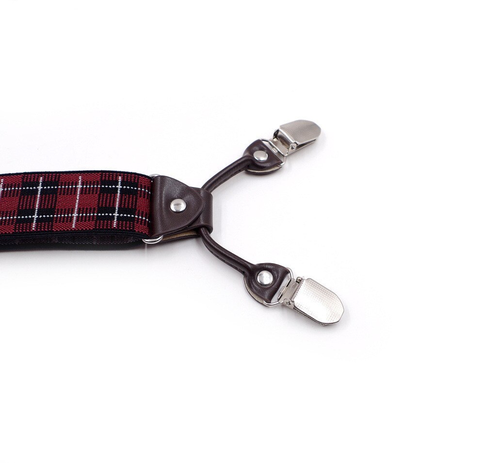 6 klip szkocka krata męskie szelki typu Y spodnie szelki wysoka elastyczna regulacja dorywczo moda dla obu płci szelki tata prezent