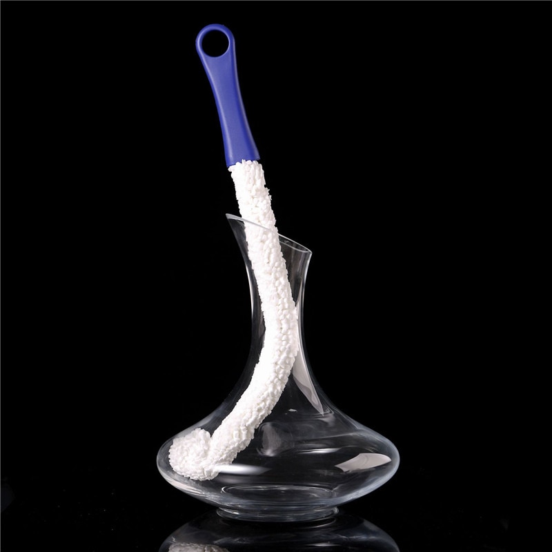Plastic Flexible Wand Foam Long Handle Sponge Cleaner Brush Wine Glass Bottle Cup Kitchen Cleaning Tools