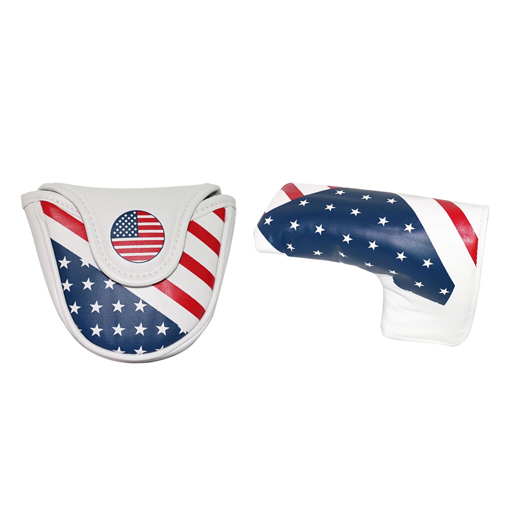 Durable Golf Blade Putter Head Cover PU Leather Semicircular Waterproof Mallet Putters Headcover with Thick Lining