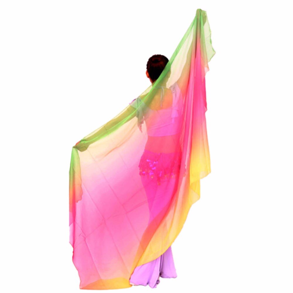 Dégradé voile châle visage écharpe femmes danse ventre Bollywood Costume soie-comme neuf